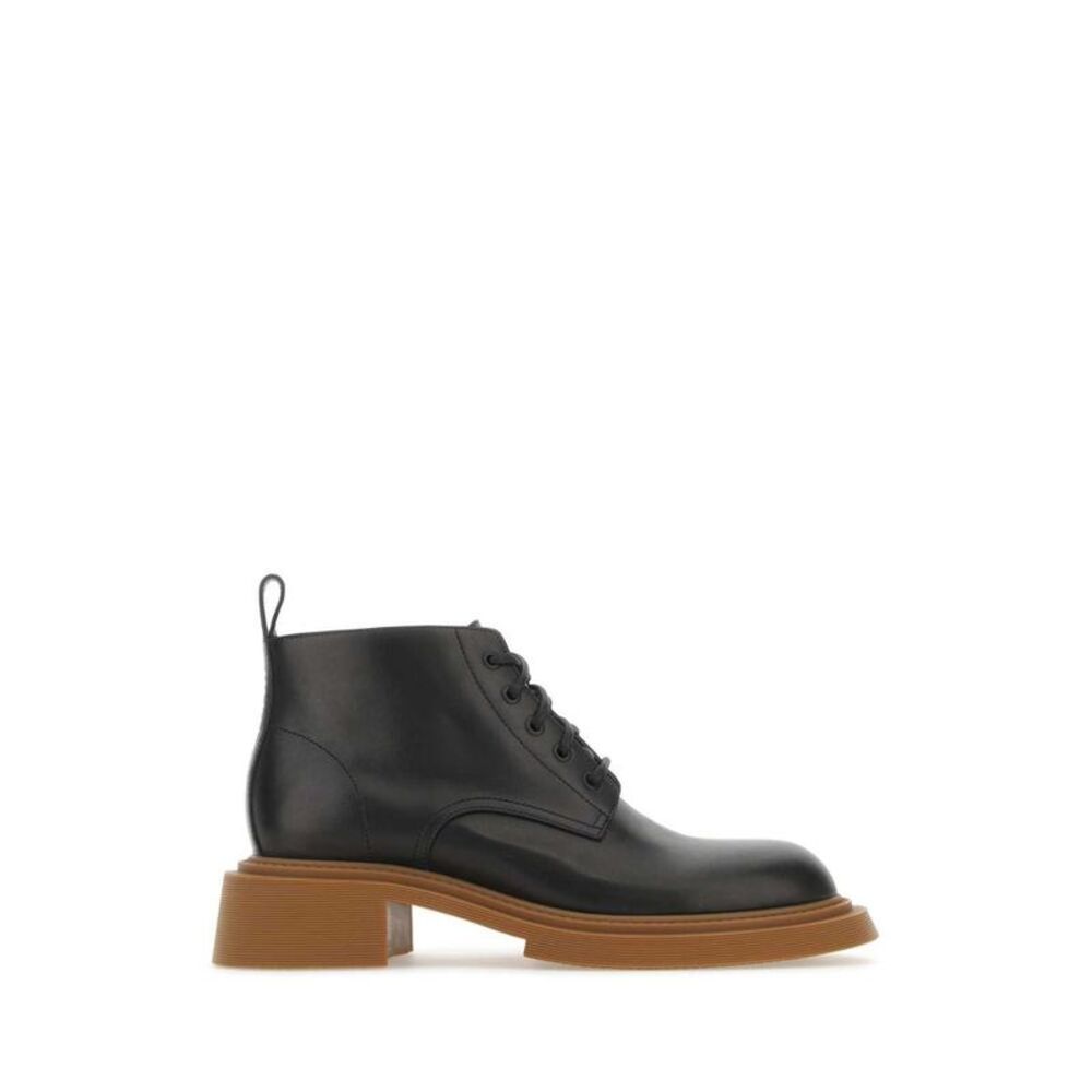 LOEWE Leather Lace-Up Boots Men BLACK